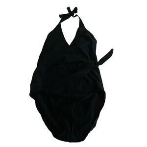 Shape FX Black Halter Neck One Piece Swimsuit Size 12 NWT